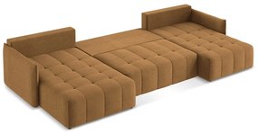 Terakotová rozkladacia/s úložným priestorom rohová pohovka (do tvaru "U") Moku – Makamii