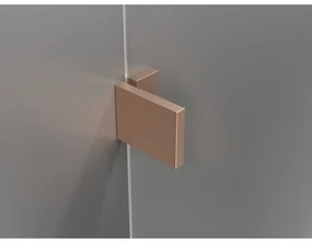 Mexen Lunar, L pravý výklopný päťuholníkový sprchový kút 80 x 100 cm, 8mm číre sklo, profil medená matná, 831L-080P-100L-65-00-P