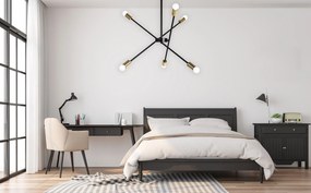 Toolight Toolight, závesné svietidlo 6xE27 APP1116-6CP, čierna-zlatá, OSW-01460