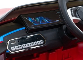 Ramiz Elektrické autíčko BMW i4 pre deti červené + diaľkové ovládanie + EVA + ekokoža + LED audio + pomalý štart