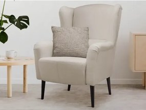 Kreslo ušiak Canto, svetlo béžová tkanina%