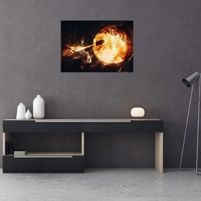 Sklenený obraz - Šamanská bubon (70x50 cm)
