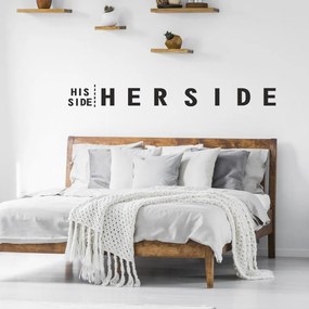 Nálepky na stenu do spálne - His side, Her side