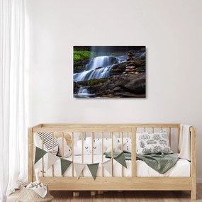 Sklenený obraz vodopádu (70x50 cm)
