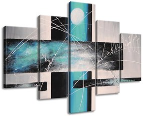 Gario Ručne maľovaný obraz Nebeské šialenstvo - 5 dielny Rozmery: 150 x 70 cm