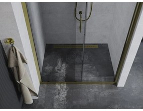 Mexen Apia, posuvné dvere do otvoru 110 x 190 cm, 6mm číre sklo, zlatý profil, 845-110-000-50-00