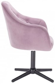 LuxuryForm DESIGN Kreslo ANDORA VELUR na čiernom kríži - levanduľa