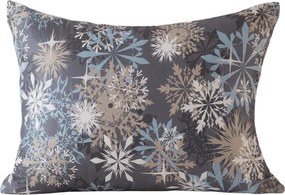 Obliečka na vankúš z mikrovlákna SNOWFLAKE 50x70 cm, modrosivý