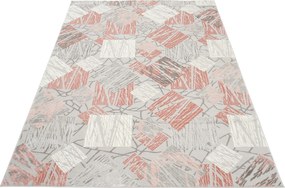 TA Koberec E464A SVETLO SIVÁ/TMAVORUŽOVÁ ASTHANE