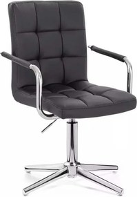 LuxuryForm DESIGN Stolička VERONA na striebornom kríži - čierna