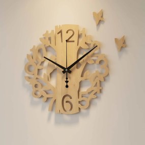 SENTOP | Drevené nástenné hodiny Vtáčik – moderný dizajn, tichý chod | SENTOP HDF0162-Wenge-čierne-20 cm analógové