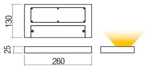 Redo 01-3016 - LED Nástenné svietidlo LAMINA 2xLED/15W/230V CRI 90 čierne