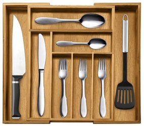 eCarla Organizér do zásuvky, príborník, bambusový, nastaviteľný ISO 33,5-50x46x4,6cm