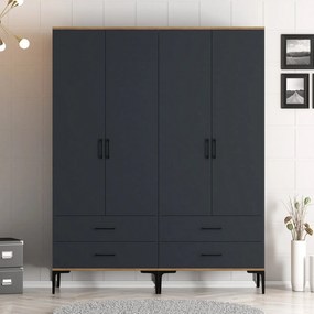 Šatníková skriňa Kiara TT (orech + antracit). Akcia -19%. Vlastná spoľahlivá doprava až k Vám domov. 1088311