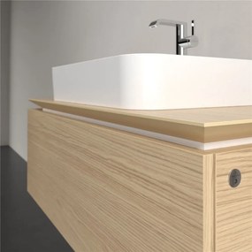 VILLEROY &amp; BOCH Legato závesná skrinka pod umývadlo na dosku (umývadlo v strede), 1 zásuvka, s LED osvetlením, 1000 x 500 x 380 mm, Nordic Oak, B755L0VJ