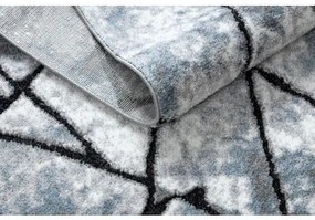 Moderný koberec COZY 8873 Cracks, prasknutý betón - Štrukturálny, dve vrstvy rúna svetlo sivá / modrá Veľkosť: 140x190 cm