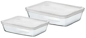 Pyrex Súprava sklenených dóz 2 ks, 1,5 l + 2,6 l