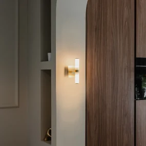 Moderná nástenná lampa do kúpeľne zlatá IP44 2-svetlá - Bath