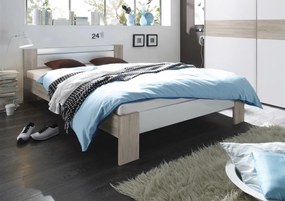 Posteľ Vega 140x200 cm, dub sonoma/biela