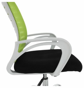 Kancelárske kreslo, zelená/čierna/biela/chróm, OZELA