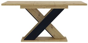 Jedálenský stôl Xalin (artisan + čierna) (pre 4 až 6 osôb). Vlastná spoľahlivá doprava až k Vám domov. 1055280