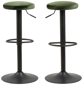 Zelená čalúnená barová stolička s nastaviteľnou výškou (výška sedadla 62 cm) Finch – Actona