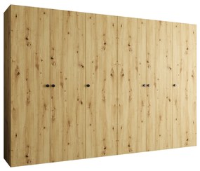 Šatníková skriňa 300 cm Parna 1 (dub artisan + čierna). Akcia -20%. Vlastná spoľahlivá doprava až k Vám domov. 1125899