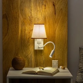 Brilagi - LED Nástenná lampa NUBILA 1xE27/25W/230V + LED/3W biela/hnedá