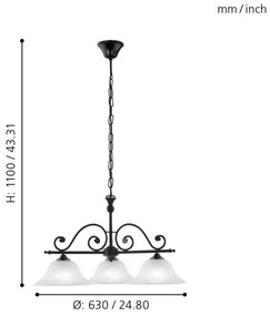 Eglo 91005 - Luster na reťazi 3xE27/60W/230V