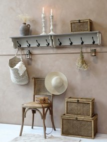 Prírodná drevená stolička s ratanovým výpletom Old French chair - 45*40*88 cm