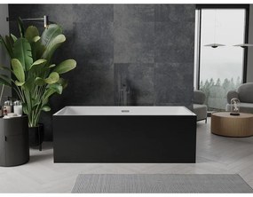 Mexen Nita, voľne stojaca vaňa 170 x 80 cm, biela-čierna, grafitový prepad, 52091708075-66