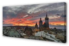 Obraz na plátne Krakow Sunset panorama 140x70 cm