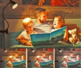 BERGE Andora LED stolná lampa s klipom 1xE27 čierna