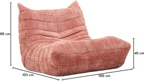 Ružový sedací vak z textílie buklé Mask – Mauro Ferretti