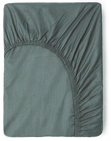 Zelená/sivá napínacia bavlnená plachta 160x200 cm – Good Morning