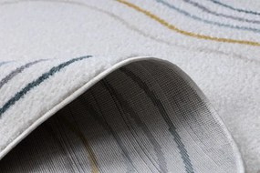 Koberec FUSION Shape  5707 biely / tmavozelený