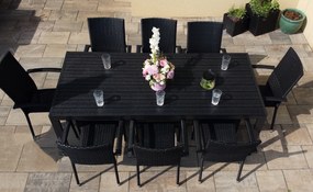 Noela Záhradný jedálenský set Viking XL + 8x ratanová stolička Paris