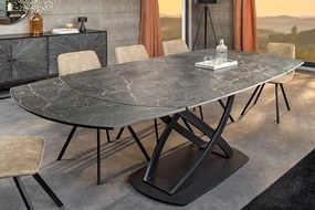Rozkladací stôl do jedálne Calabria keramická doska v antracitovom vzhľade 130-190cm