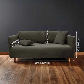 Antracitový 3-miestny napínací poťah na pohovku Sacha – douceur d'intérieur