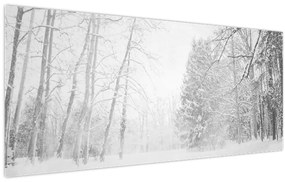 Obraz - Drevené mólo v zime (120x50 cm)