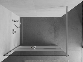 Mexen Kioto+, sprchová zástena s poličkou a držiakom na uteráky 140 x 200 cm, transparent/8mm námraza sklo, chrómový profil, 800-140-121-01-35