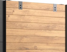 Šatník s posuvnými dverami Detroit, 250 cm, doskový dub / antracitová oceľ