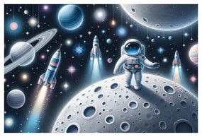 Obraz detský astrounaut na Mesiaci