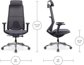 Ergonomická sieťovaná kancelárska stolička MOSH Airflow 406 – čierna