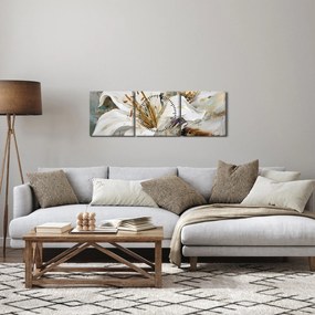 Obraz - Abstrakcia s ľaliou (s hodinami) (90x30 cm)