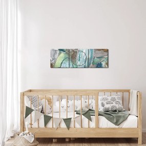 Obraz - Abstraktné maľba postavy (s hodinami) (90x30 cm)