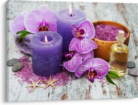 Obraz orchideí a sviečok (70x50 cm)