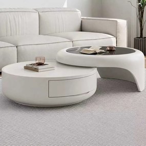 LuxuryForm DESIGN Konferenčný stolík DELUX 80 / 75 cm – biely (set 2 ks)