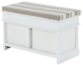 Kondela Lavica s vankúšom, SEAT BENCH 1 NEW, 2 šuplíky, biela/svetlohnedá