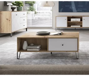 Konferenčný stolík SULA dub artisan/biela